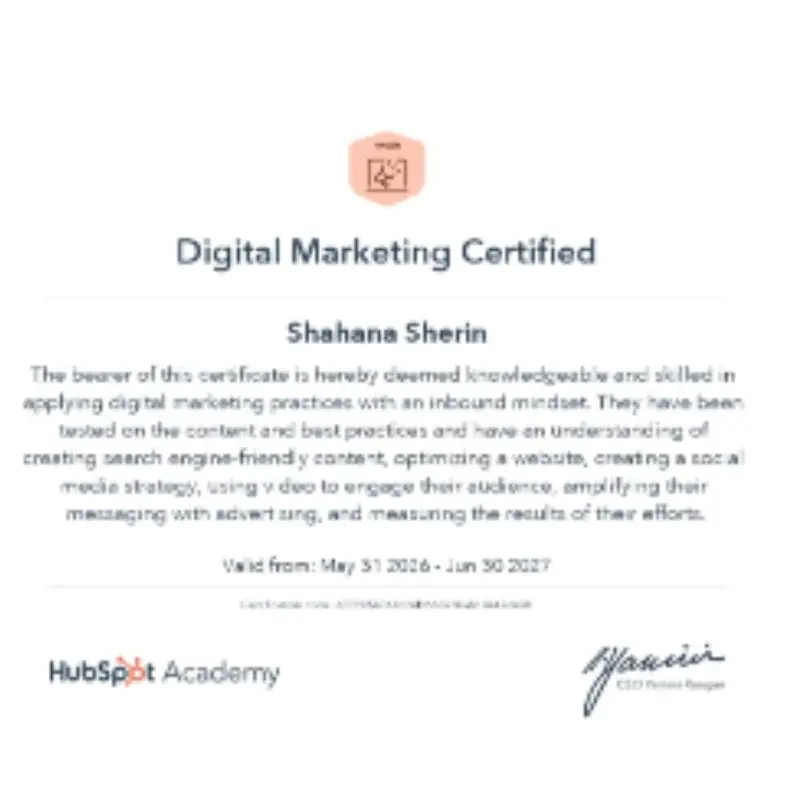 hubspot certified freelance brand consultant