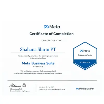 meta business suite certified freelance brand consultant in calicut